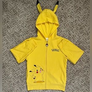 Pokémon Boys Pikachu Cotton Hoodie Yellow Pokéball Zipper Size M